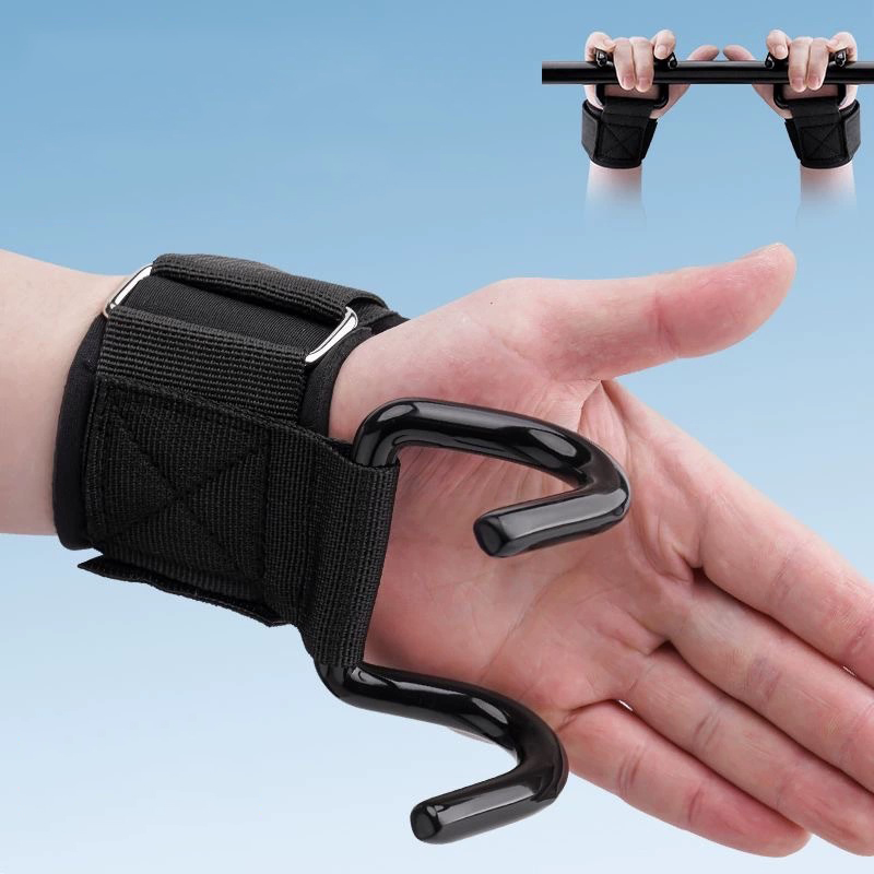 Wrist Wraps Weightlifting Support - 1 Paar Gewichtheffen Haakgrepen Met Polsbandages