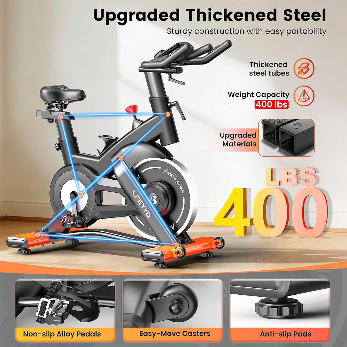 Pooboo hometrainer, 400LB magn - Exercise Bike Magnetic Resistance recensie en prijs
